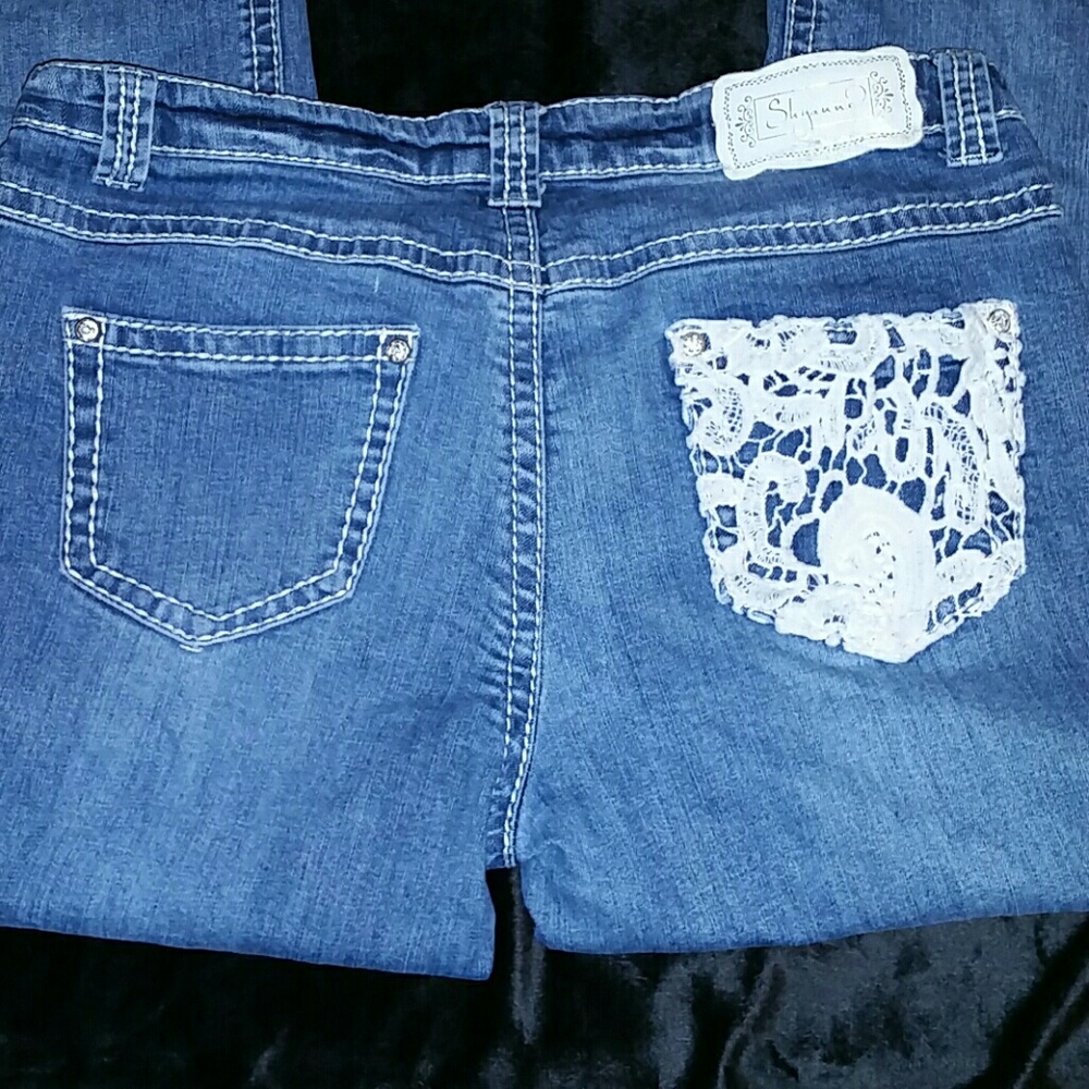 EUC Sheyanne Jeans Crochet Pocket Girl's Size 16